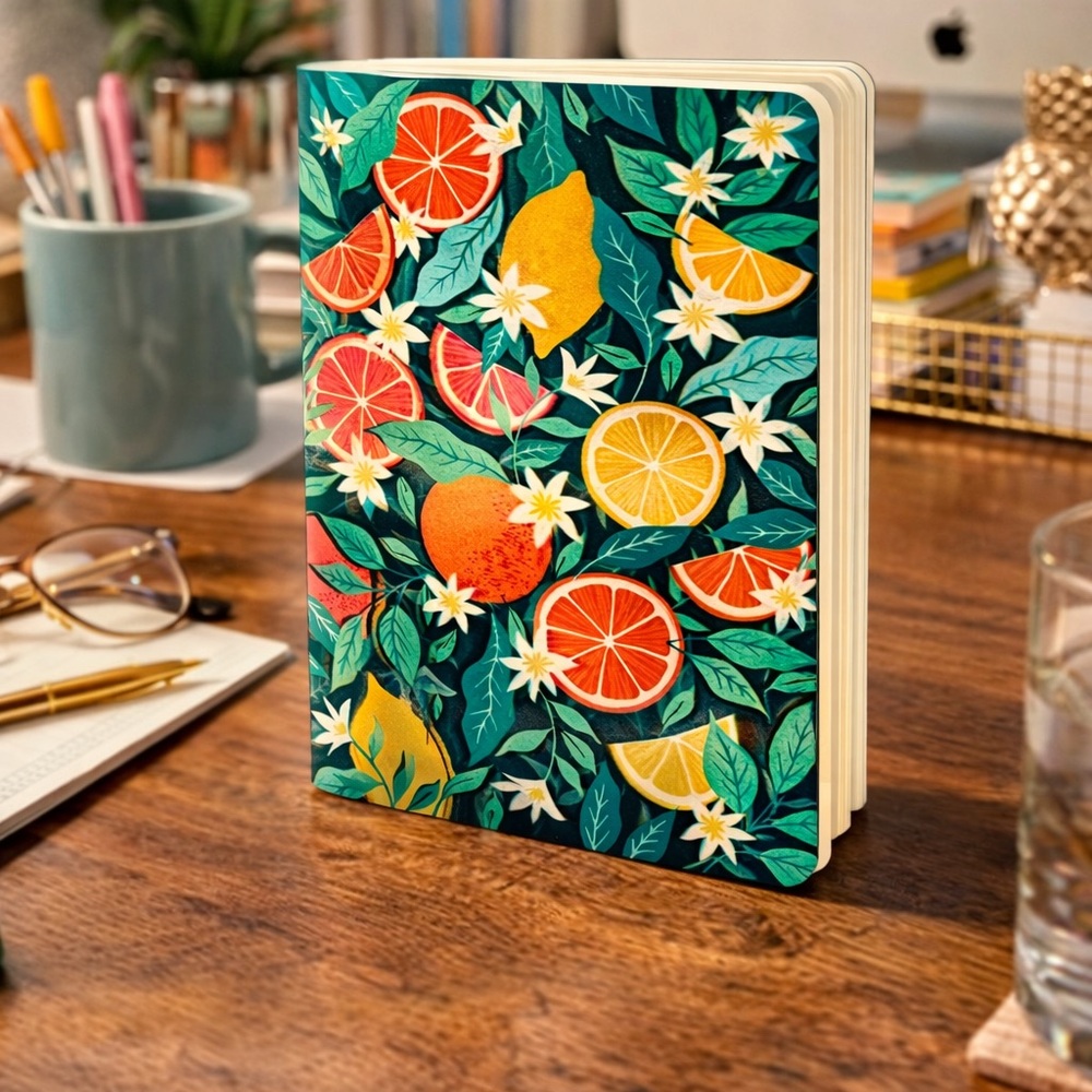 Colorful Citrus Pattern Notebook NWT - Picture 7 of 16